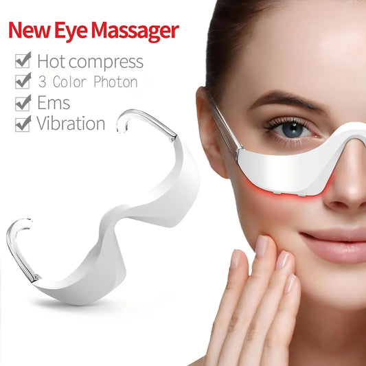 Appareil de beauté sous les yeux Photon LED 3 en 1, masseur oculaire anti cerne.