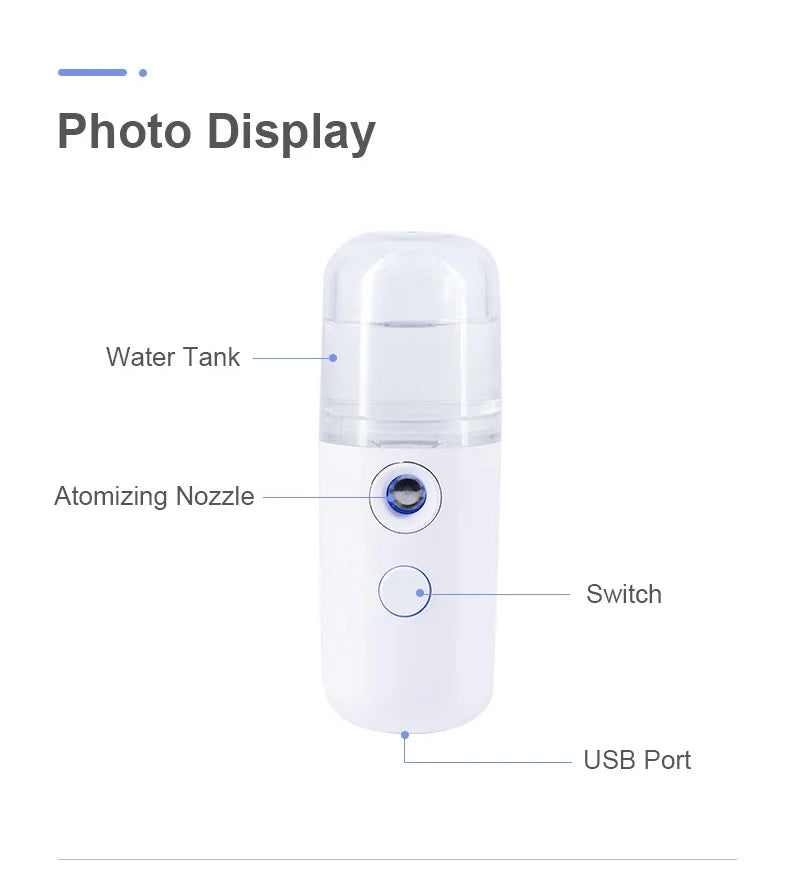 Nano-Gesichtssprühgerät, tragbar, für Wimpern, USB, Hautpflegemaschine