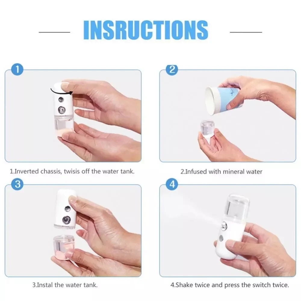 Nano-Gesichtssprühgerät, tragbar, für Wimpern, USB, Hautpflegemaschine