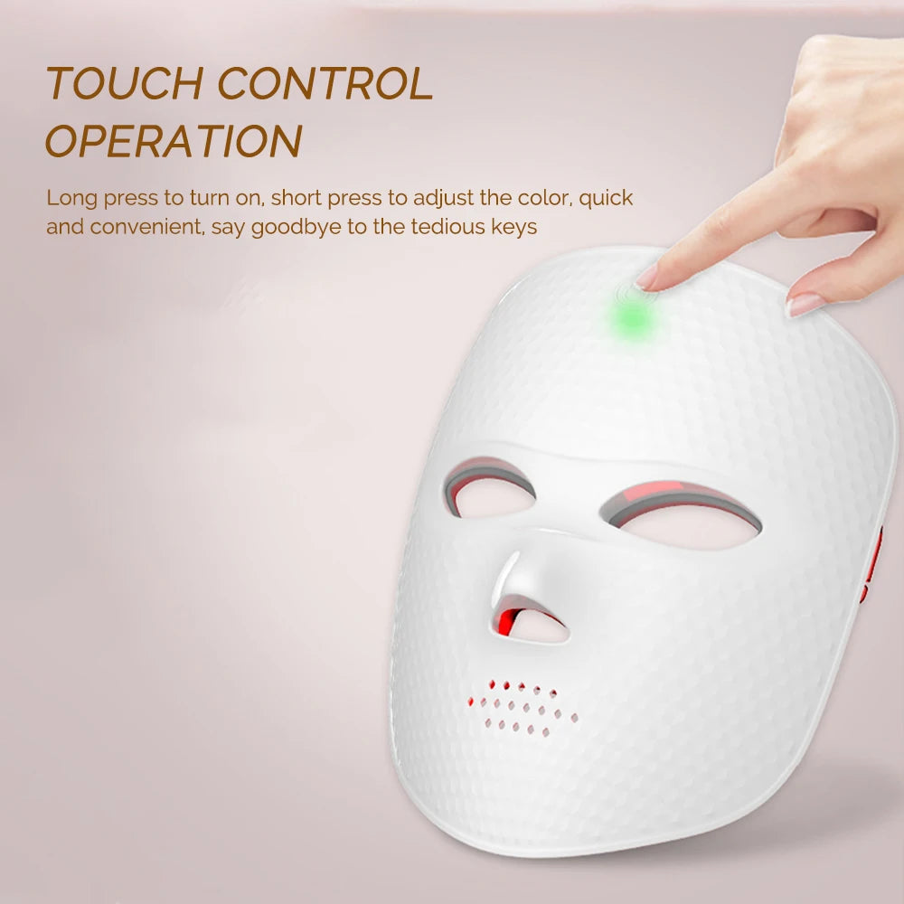 7-Color Wireless LED Mask Photon LED Facial Mask Skin Firming Anti-Aging Rejuvenation Beauty Mask Machine
