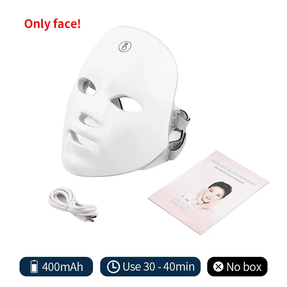 7-Color Wireless LED Mask Photon LED Facial Mask Skin Firming Anti-Aging Rejuvenation Beauty Mask Machine