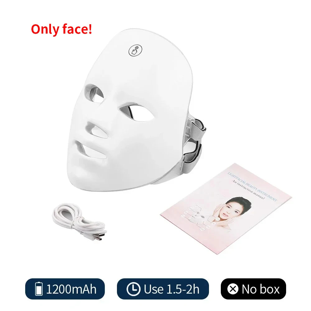 7-Color Wireless LED Mask Photon LED Facial Mask Skin Firming Anti-Aging Rejuvenation Beauty Mask Machine