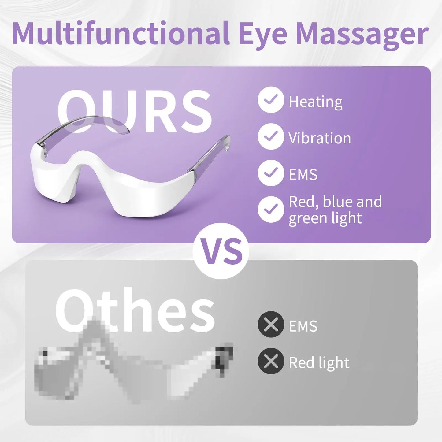 Appareil de beauté sous les yeux Photon LED 3 en 1, masseur oculaire anti cerne.